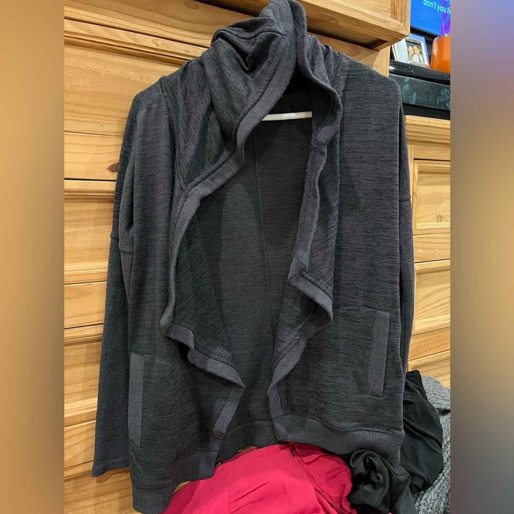 Athleta Dark Grey Hoodie Cardigan size S